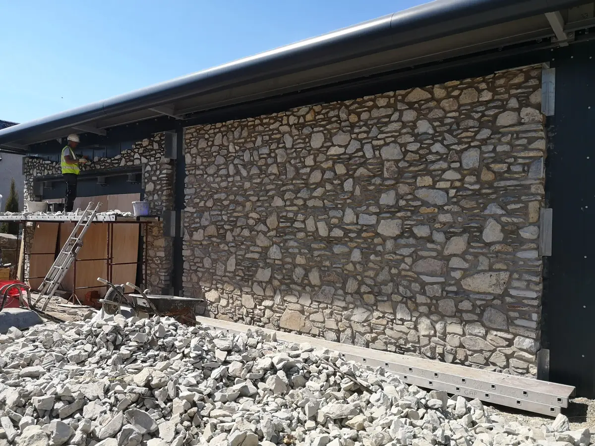 Finished natural stone walling by Quinn Masonry in Pembrokeshire